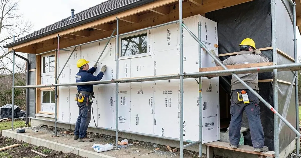 Chantier d’isolation par l’extérieur à Annecy